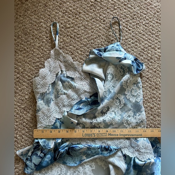 Anthropologie BHLDN Elora Sleeveless V-Neck Ruffle Lace Maxi Dress size 8 - Picture 10 of 11